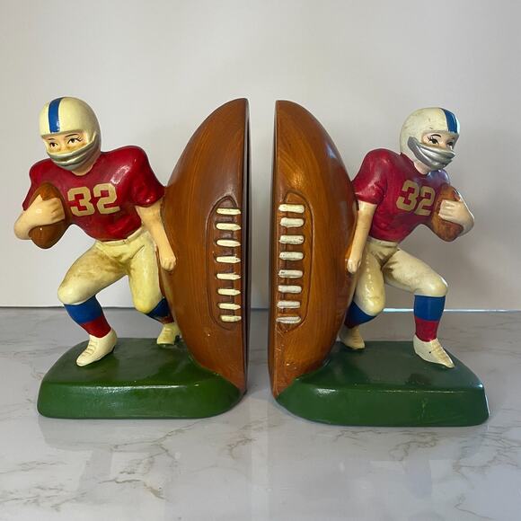 Vintage 1976 Football Player Book Ends Sears Roebuck & Co. - Picture 2 of 9